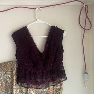Sparkly purple lace top